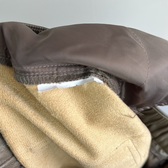 Zara Brown Faux Vegan Leather The Weekend Trouser Pants Size Medium - Picture 16 of 16